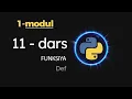 Python beginner 11 dars Python Funksiya Def