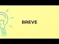 What is the meaning of the word BREVE