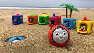 Thomas and Friends Toy Trains in the beach playing Percy Thomas the Train James