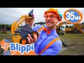 Blippi Learns about Diggers and Construction Vehicles BEST OF BLIPPI TOYS Vehicles for Kids