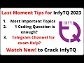 Infytq 2023 preparation Infytq last moment tips