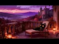 Dreamy Castle Balcony 🌙 Lofi Cat | Deep Sleep Music [Autumn Valley & Warm Lantern Glow]