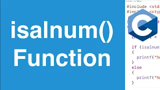 isalnum Function C Programming Tutorial