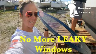 We have a BROKEN WINDOW – How To Replace PERSPEX Windows on a Boat (S4 E46 Barefoot Travels)