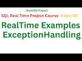 Exception Handling Real Time Examples in SQL Telugu SQL Real Time Project Course in Telugu