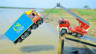 Biggest Volvo Tipper Truck Accident Deep Muddy Pulling Jcb Crane ? kids Cartoon Video | CS kids Toy