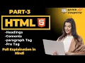 HTML Basics Heading Tags Paragraph Tag pre Tag in HTML PART - 3