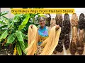 How This Nigerian Lady Makes Wigs Bags shoes Hairs From Plantain and banana stems