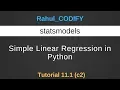 Simple Linear Regression in Python Python Data Science Tutorial 11 1 c2