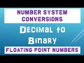 Decimal To Binary Conversion Floating Point Numbers Number System Conversions 2021