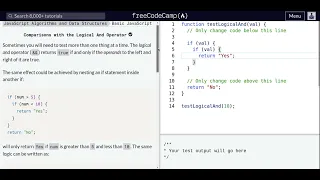 Lesson 69 Basic JavaScript Comparisons with the Logical And Operator