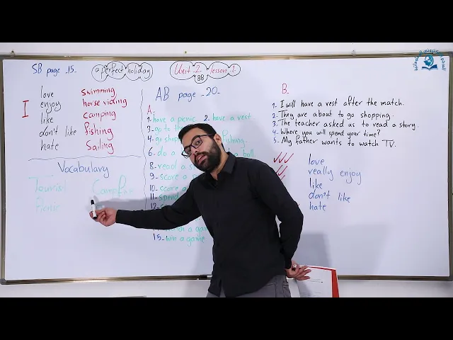 ⁣مادة اللغة الإنكليزية للصف الثالث المتوسط ، الوحدة الثانية : الدرس الاول