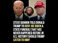 Steve Bannon sparks debate by urging Trump to deny Biden a state funeral citing accountability
