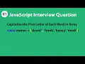 Capitalize First Letter of Each Word in Array JavaScript Tutorial