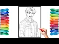 Drawing Jinu From KPop Demon Hunters Coloring Pages - Huntrix