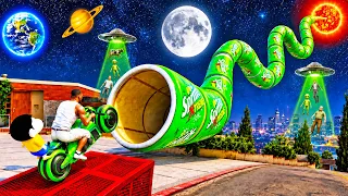 SHINCHAN AND FRANKLIN FOUND A GIANT ZIGZAG ALIEN TUNNEL TO SPACE IN GTA 5