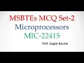 Microprocessors MCQ Set-2 MIC-22415 MCQ Set - 2 MSBTE