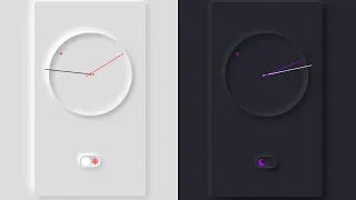 Neomorphism in Minimalistic Clock with Dark Mode HTML CSS JS