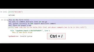 How to comment multiple lines at Once - Jupyter-Notebook