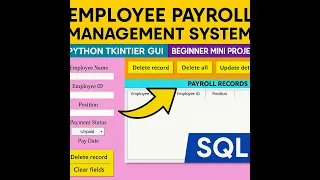 Employee Payroll Management System Python Tkinter SQLite Beginner Mini Project GUI