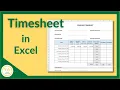 How to Make a Timesheet in Excel - Tutorial