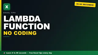 Excel LAMBDA Build Custom Formulas in 60 Seconds