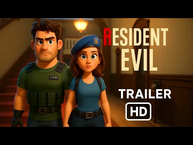 Resident Evil 1 - Ai trailer - Pixar style, action concept