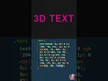 How to Create CSS 3D Text Effect