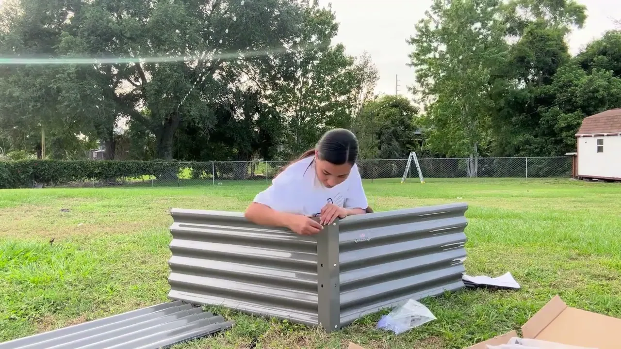 70x60x18in Grey Hexagon Galvanized Raised Garden Beds,Anti-Rust & Easy-Setup