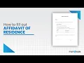How to Fill Out Affidavit of Residence PDFRun