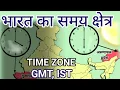 World Map GMT Time Zones Indian Standard Time in Hindi Concept