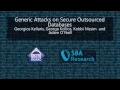 CCS 2016 - Generic Attacks on Secure Outsourced Databases