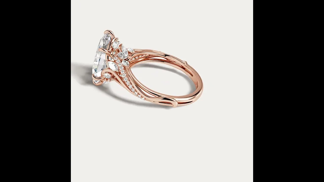 Calista丨Marquise Cut Lab-Diamond Ribbon Crossover Engagement Ring