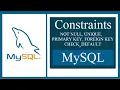 MySQL Constraints Tutorial with 20 Examples - NOT NULL UNIQUE DEFAULT CHECK PRIMARYKEY INDEXES