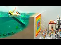 Lagu Lego Dam Breach Experiment - Lego People Against Tsunami \u0026 Danger of Dam Break \u0026 Titanic Sinking