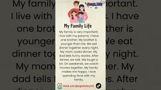 English Story My Family Life Learn English Through Story 
