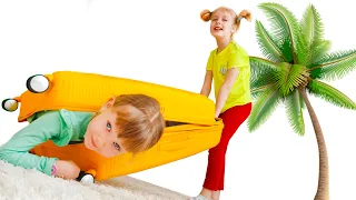 Nastya and big baby Margo go to family trip