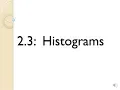 H-Stats 2 3 Histograms