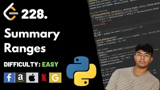 Summary Ranges Leet code 228 Theory explained Python code
