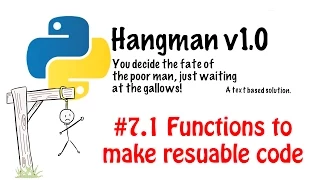 Hangman 7 Part 1 Functions to make reusable code