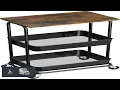 Simple Houseware 2 Tier Rolling Utility Cart with Lockable Wheels and Wood Top