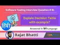 Explain Decision Table with Example Software Testing Interview Question - Hindi