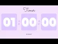 1 Hour Silent Timer with Cute Ending Alarm Pastel Purple Timer