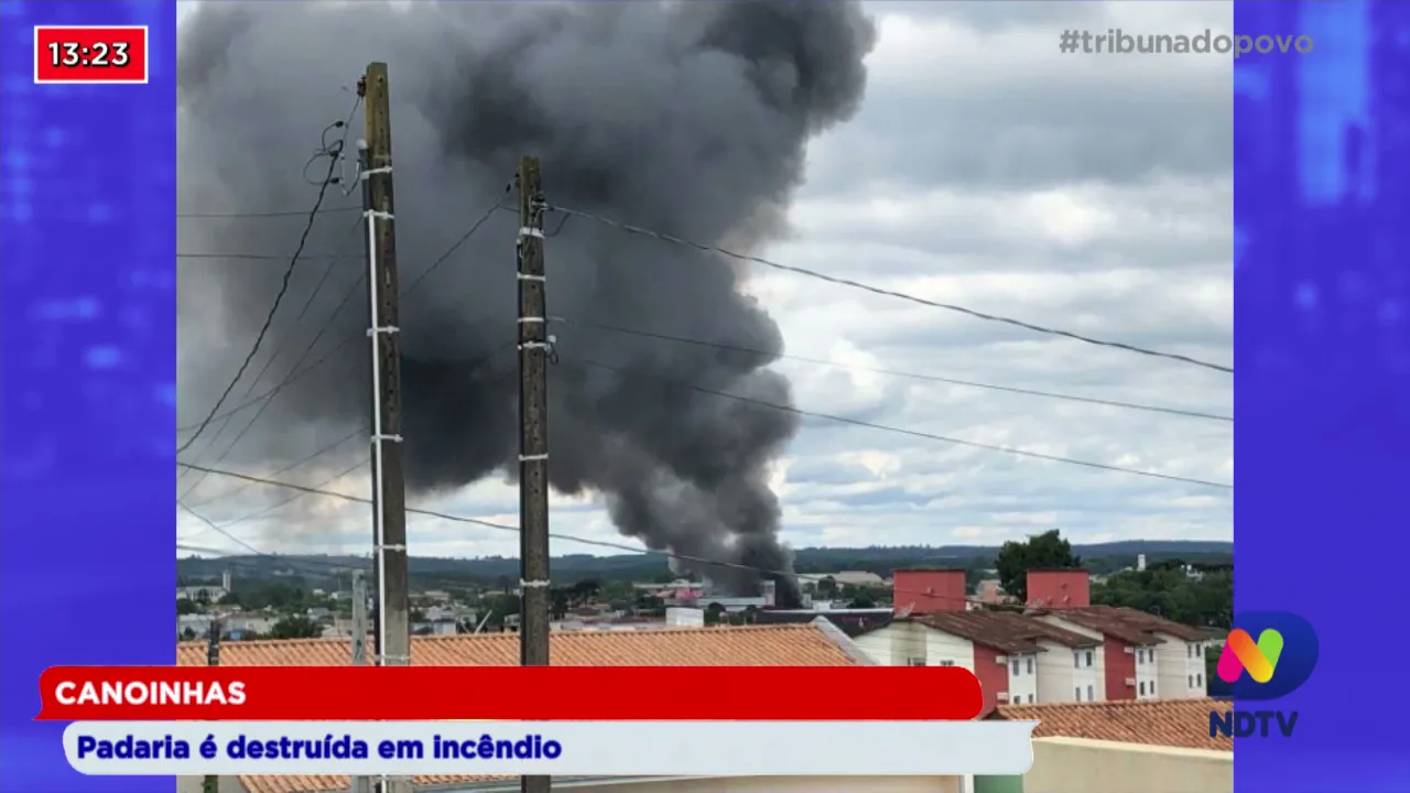 Padaria é destruída em incêndio em Canoinhas
