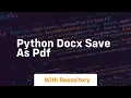 python docx save as pdf