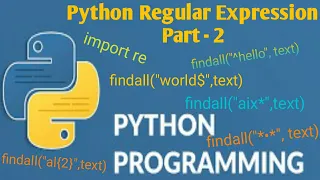 Python Regular Expression Part - 2 Tutorial for Beginners Python Tutorial for Beginners