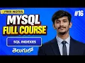 MySQL Indexes in Telugu Indexes in SQL Explained with Examples SQL Full Course in Telugu