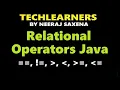 Relational Operators java Comparison Operators Java