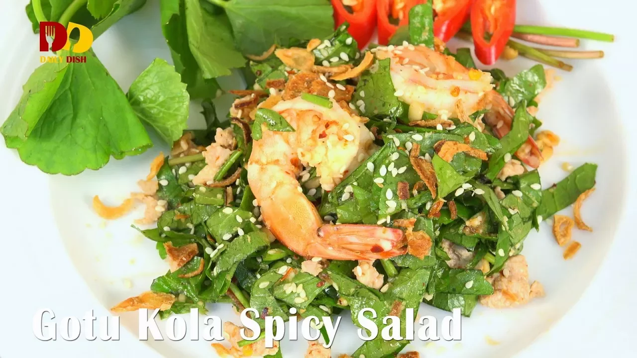 Gotu Kola Spicy Salad   Thai Food   Yum Bai Bua Bok   