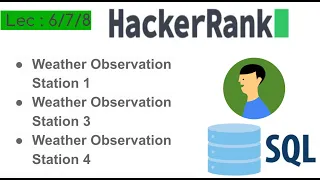 Q- 8 Solving SQL Basics Weather Observation Station HackerRank SQL Interview Prep
